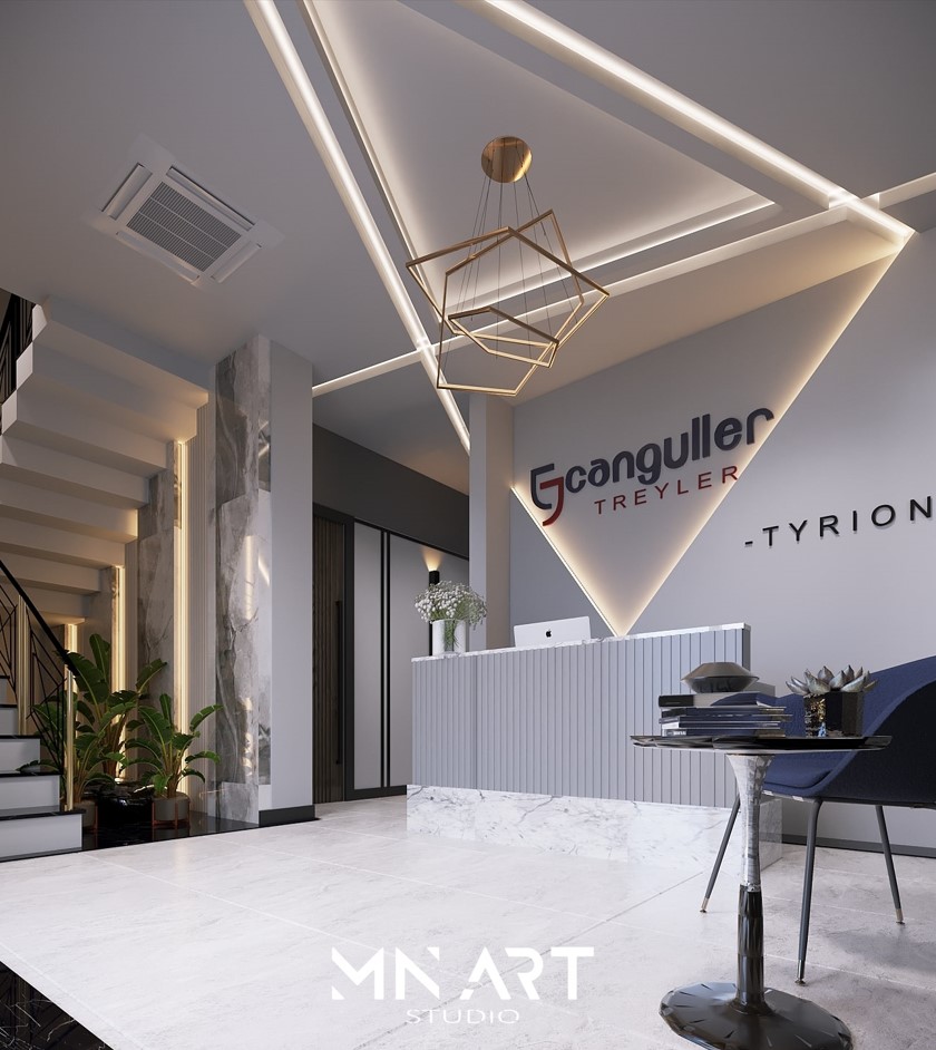 Cangüller Treyler Ofis modern iç mekan dekorasyonu