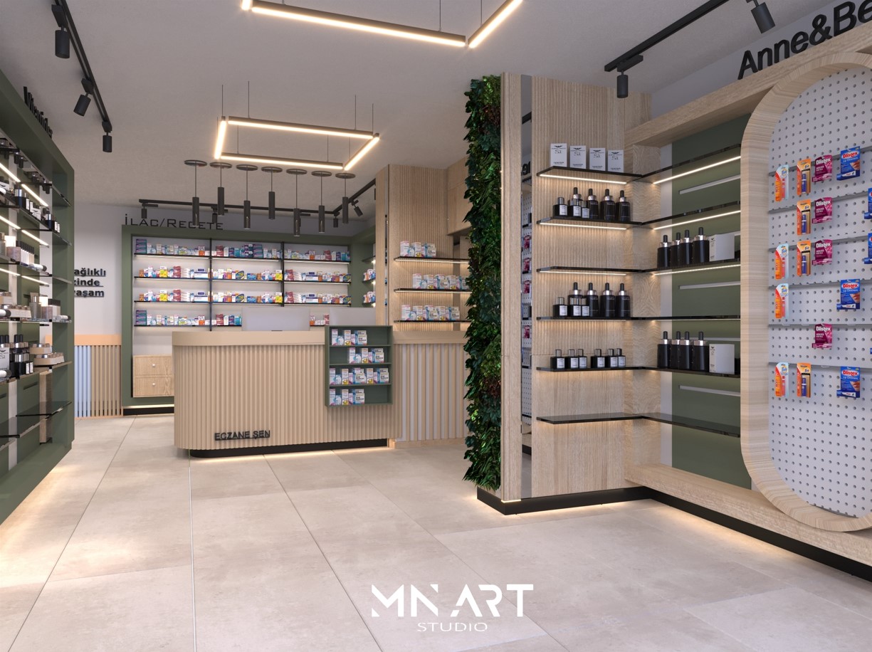 Şen Eczanesi iç mekan tasarımı